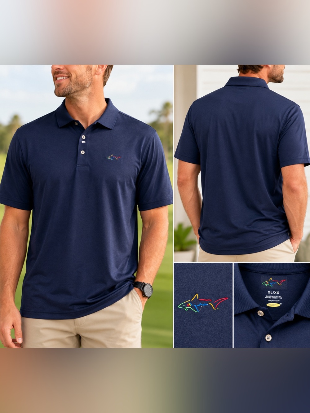 Greg Norman Play Performance Polo Shirt | Men’s XL | Navy Blue Golf Shirt